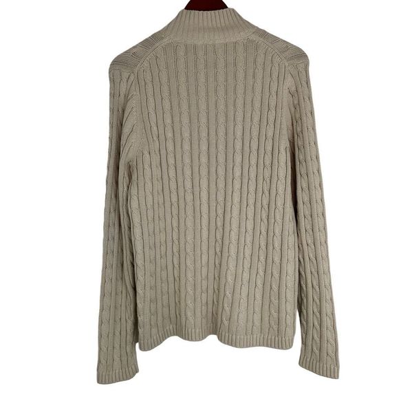 ๐L.L. Bean Fall/ Autumn Khaki Cable Knit Sweater - Picture 6 of 11